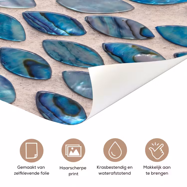 Deursticker - Patroon - Glans - Abstract - Blauw - Decoratie — 3