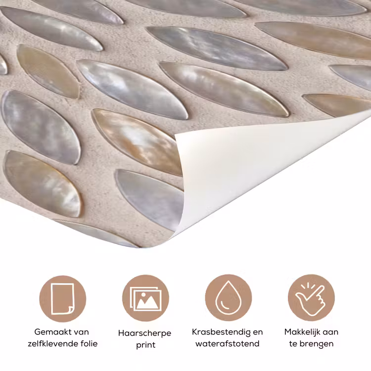 Deursticker - Patroon - Ovaal - Glanzend - Abstract - Beige — 3