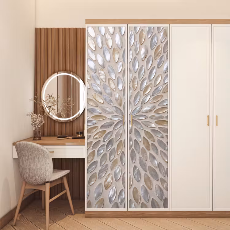 Deursticker - Patroon - Ovaal - Glanzend - Abstract - Beige — 5