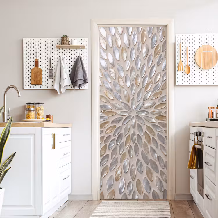 Deursticker - Patroon - Ovaal - Glanzend - Abstract - Beige — 7