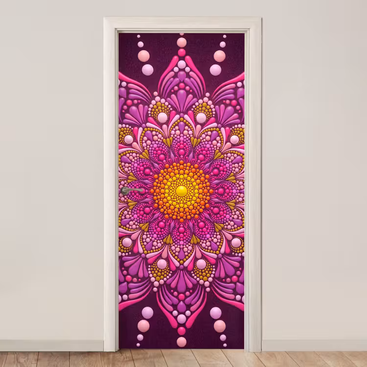 Deursticker - Patroon - Stippen - Abstract - Kleurrijk — 1