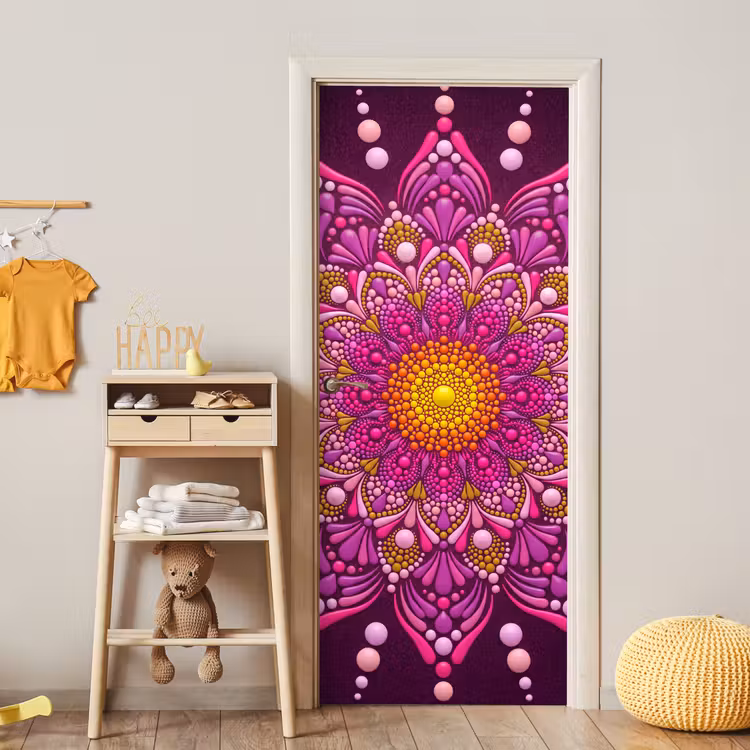 Deursticker - Patroon - Stippen - Abstract - Kleurrijk — 6