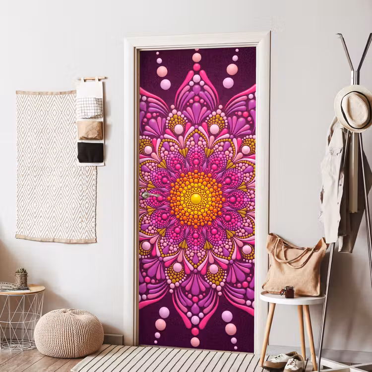Deursticker - Patroon - Stippen - Abstract - Kleurrijk — 8