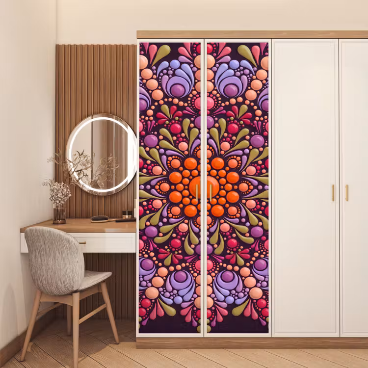 Deursticker - Patroon - Stippen - Abstract - Modern - Kleurrijk — 5