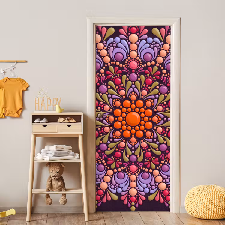 Deursticker - Patroon - Stippen - Abstract - Modern - Kleurrijk — 6