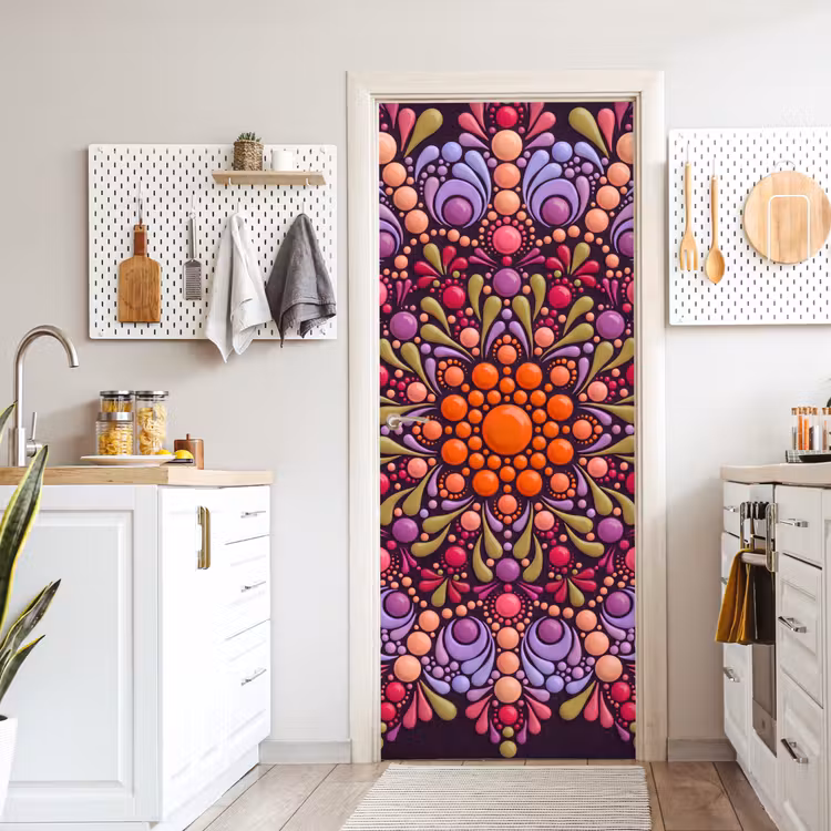 Deursticker - Patroon - Stippen - Abstract - Modern - Kleurrijk — 7