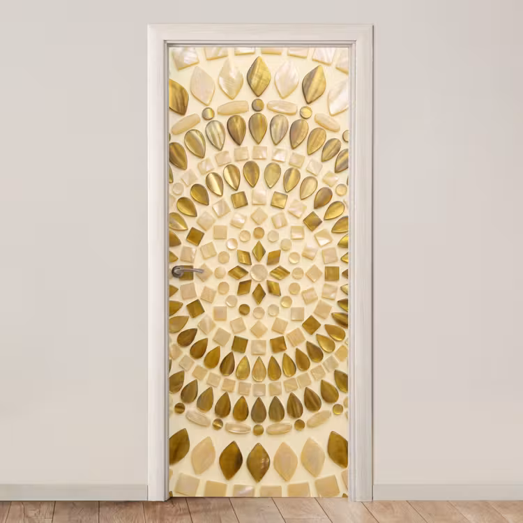 Deursticker - Patroon - Vormen - Mozaïek - Abstract - Goud — 1