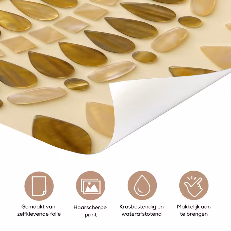 Deursticker - Patroon - Vormen - Mozaïek - Abstract - Goud — 3
