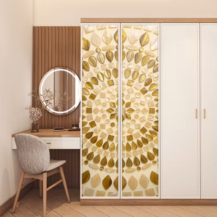 Deursticker - Patroon - Vormen - Mozaïek - Abstract - Goud — 5