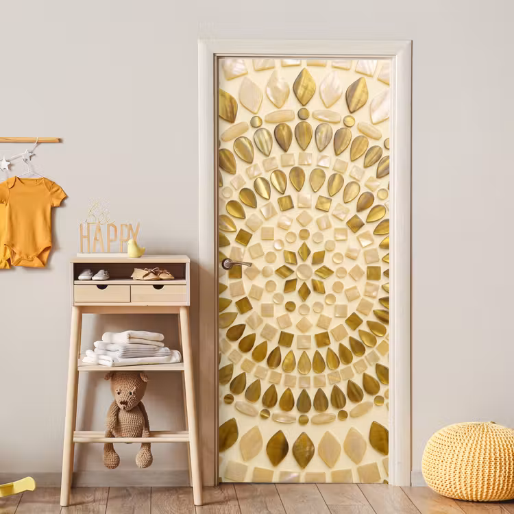 Deursticker - Patroon - Vormen - Mozaïek - Abstract - Goud — 6