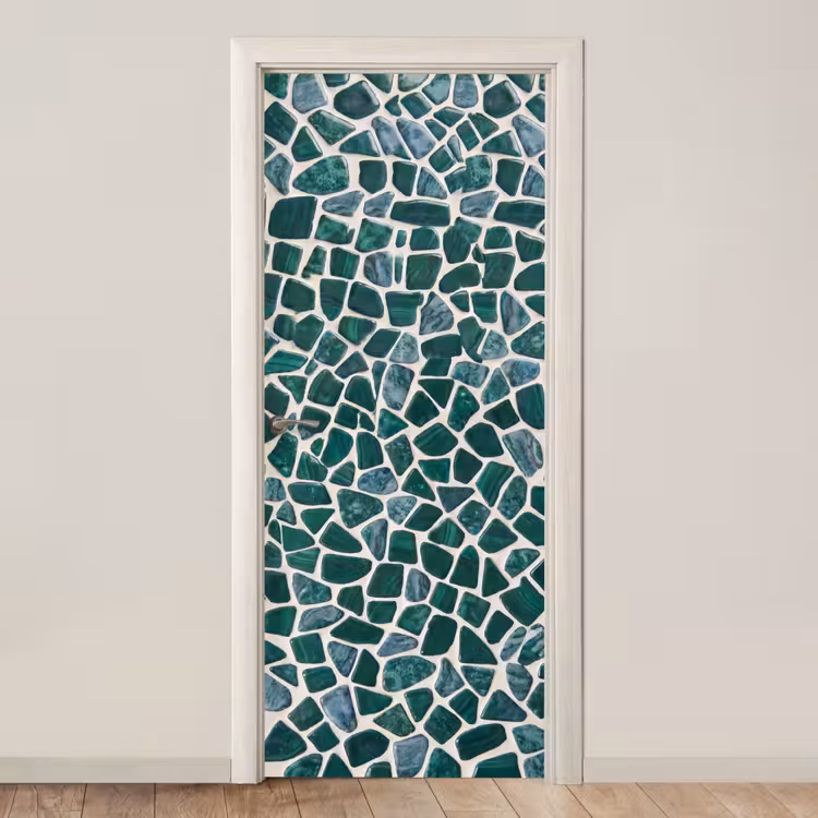 Deursticker - Textuur - Steen - Groen - Abstract - Patroon — 1