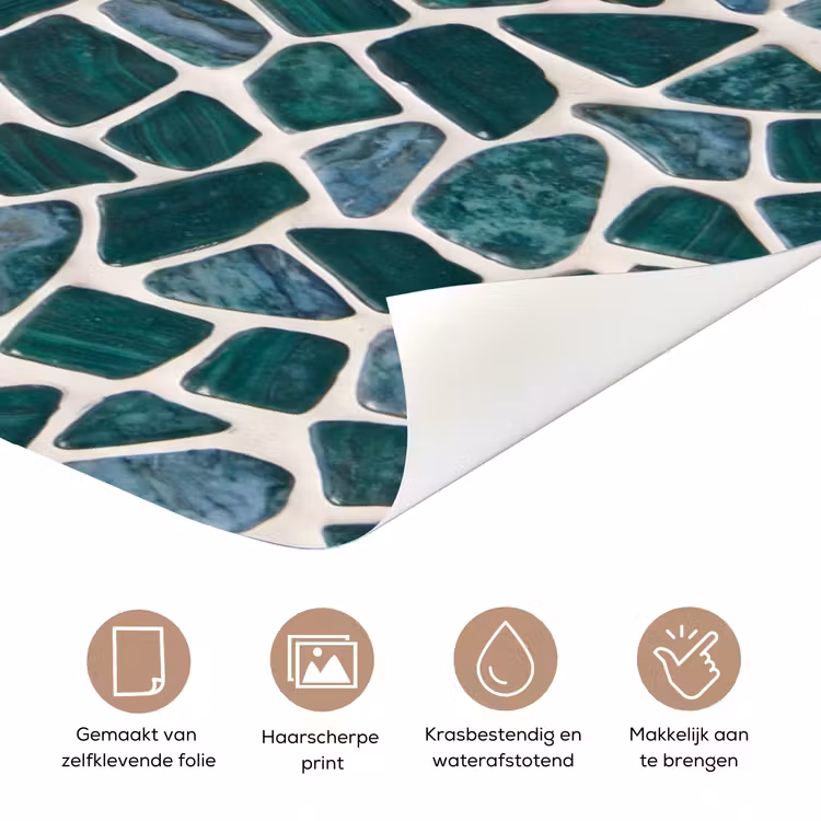 Deursticker - Textuur - Steen - Groen - Abstract - Patroon — 3