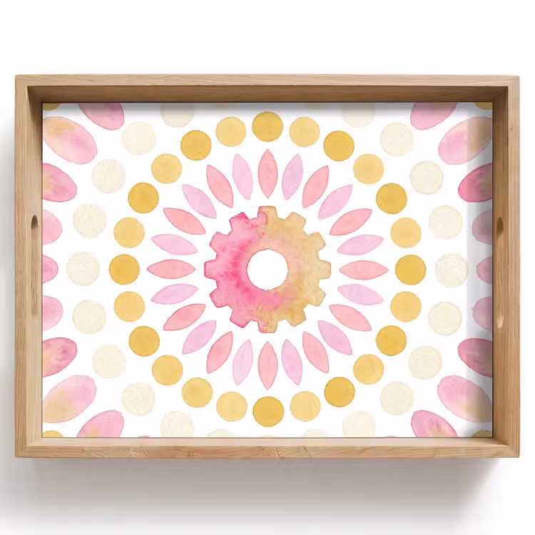 Dienblad - Abstract - Mandala - Kunst - Modern - Roze — 1