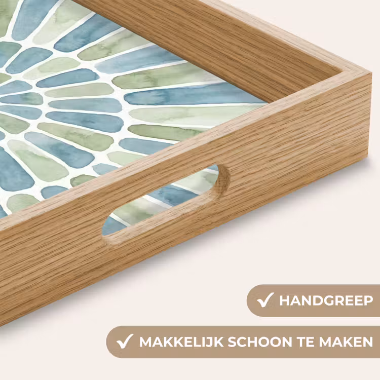 Dienblad - Abstract - Spiraal - Patroon - Modern - Blauw-Groen — 5
