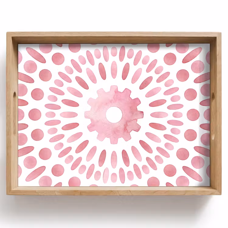 Dienblad - Abstract - Vormen - Patroon - Aquarel - Roze — 1