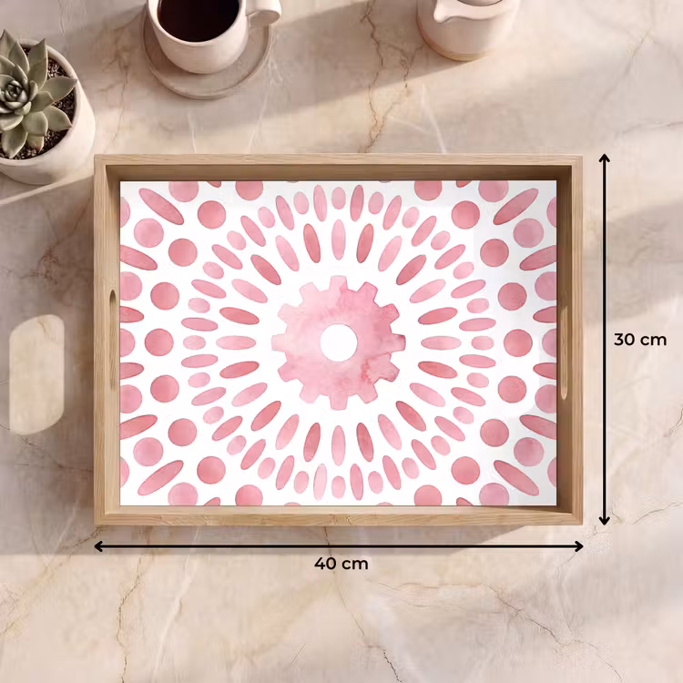 Dienblad - Abstract - Vormen - Patroon - Aquarel - Roze — 9