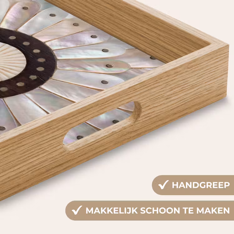 Dienblad - Parelmoer - Patroon - Decoratie - Ambacht - Wit — 5