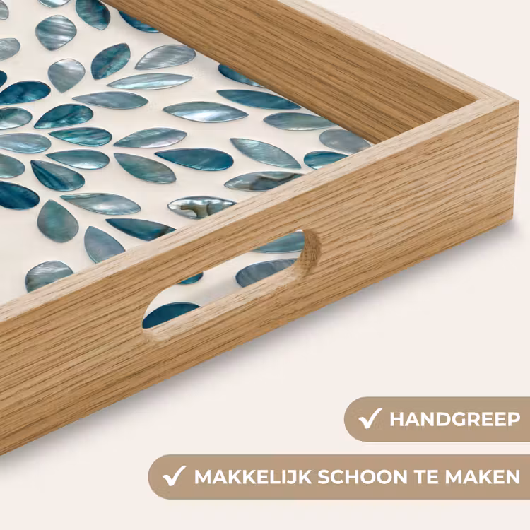 Dienblad - Patroon - Bladeren - Abstract - Modern - Turquoise — 5