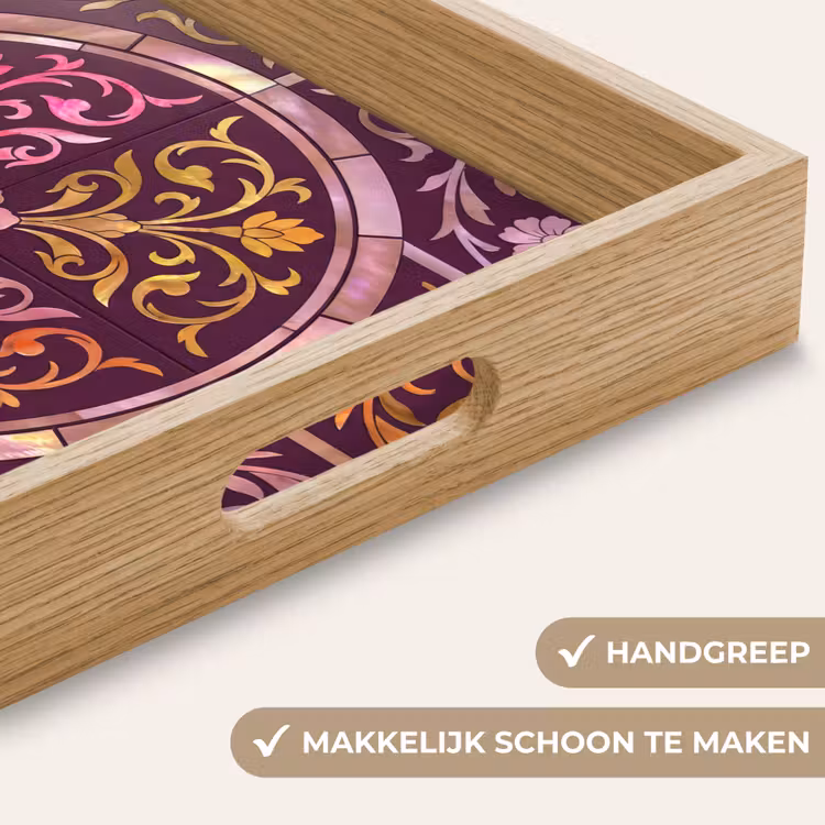 Dienblad - Patroon - Floraal - Oosters - Paars - Goud — 5