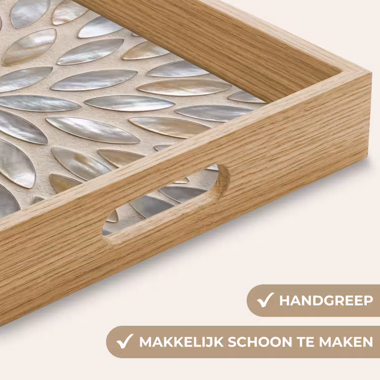 Dienblad - Patroon - Ovaal - Glanzend - Abstract - Beige — 5