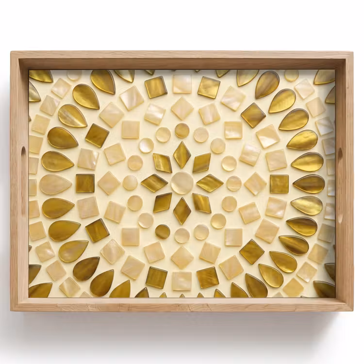 Dienblad - Patroon - Vormen - Mozaïek - Abstract - Goud — 1