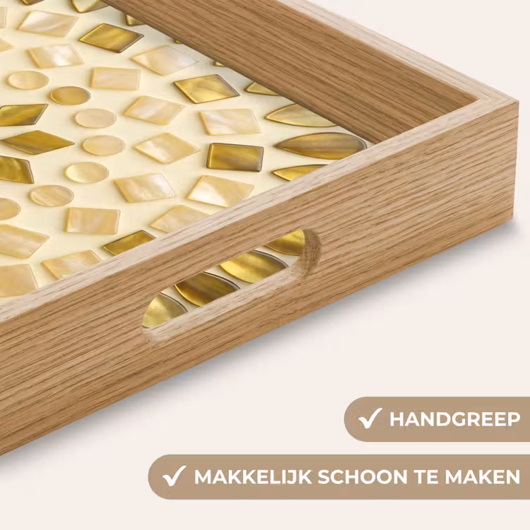 Dienblad - Patroon - Vormen - Mozaïek - Abstract - Goud — 5