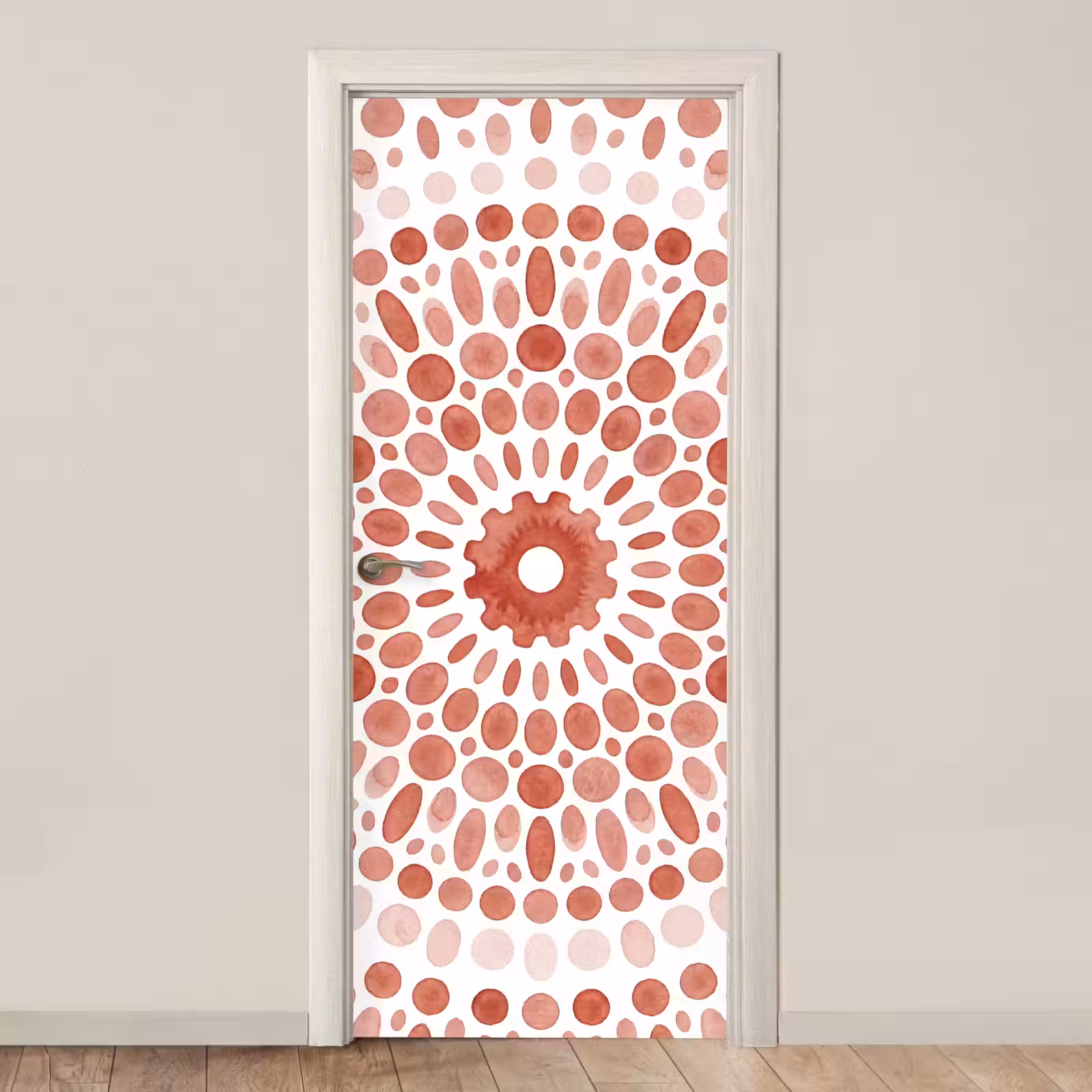 Deursticker - Patroon - Cirkels - Abstract - Modern - Rood — 1