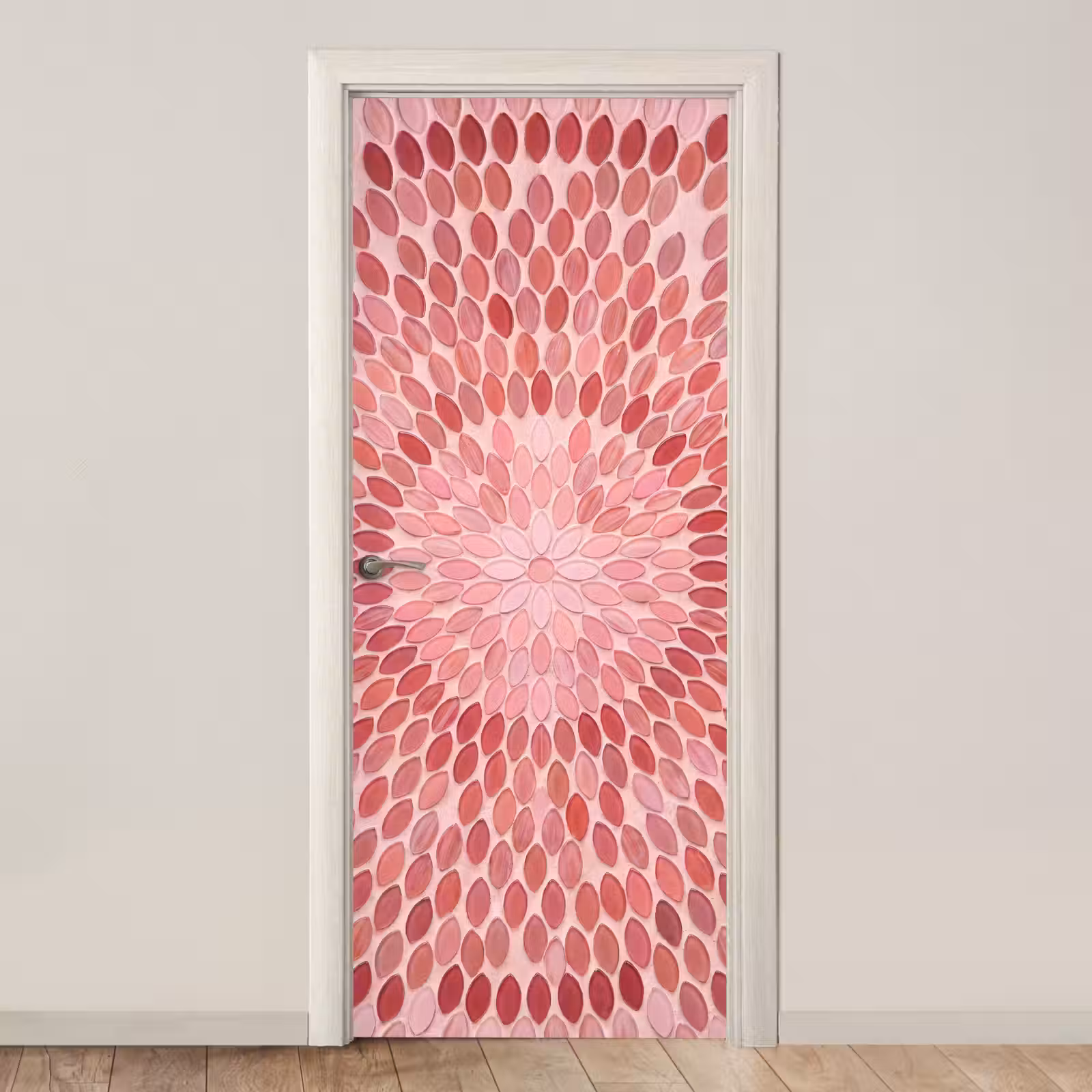 Deursticker - Patroon - Mozaïek - Ovaal - Abstract - Roze — 1