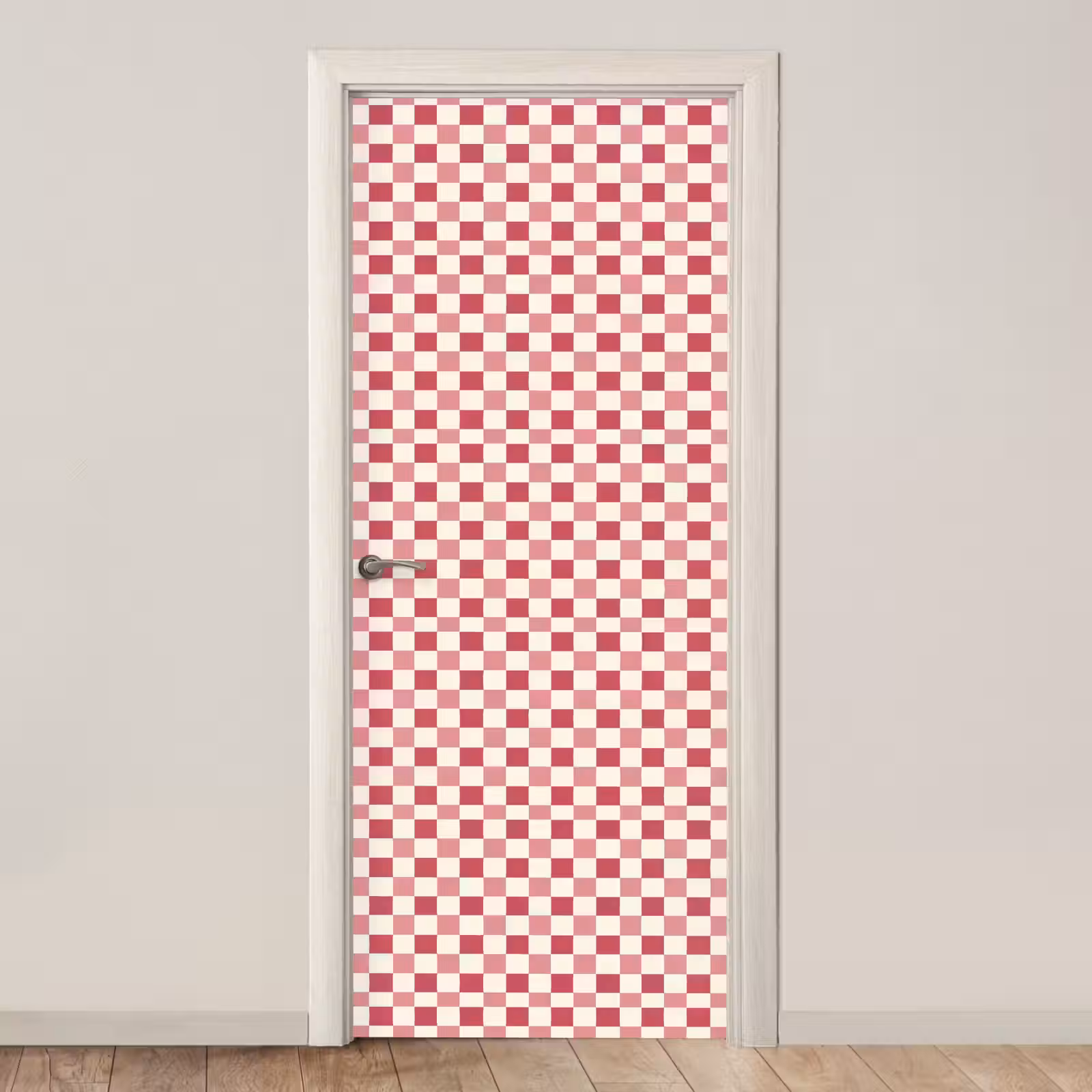 Deursticker - Patroon - Schaak - Roze — 1