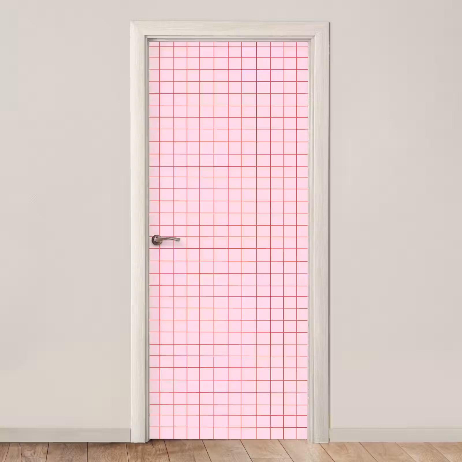 Deursticker - Raster - Patroon - Roze — 1