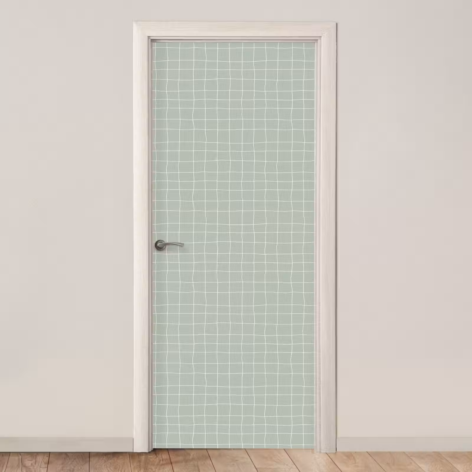 Deursticker - Ruitpatroon - Golvend - Groen — 1