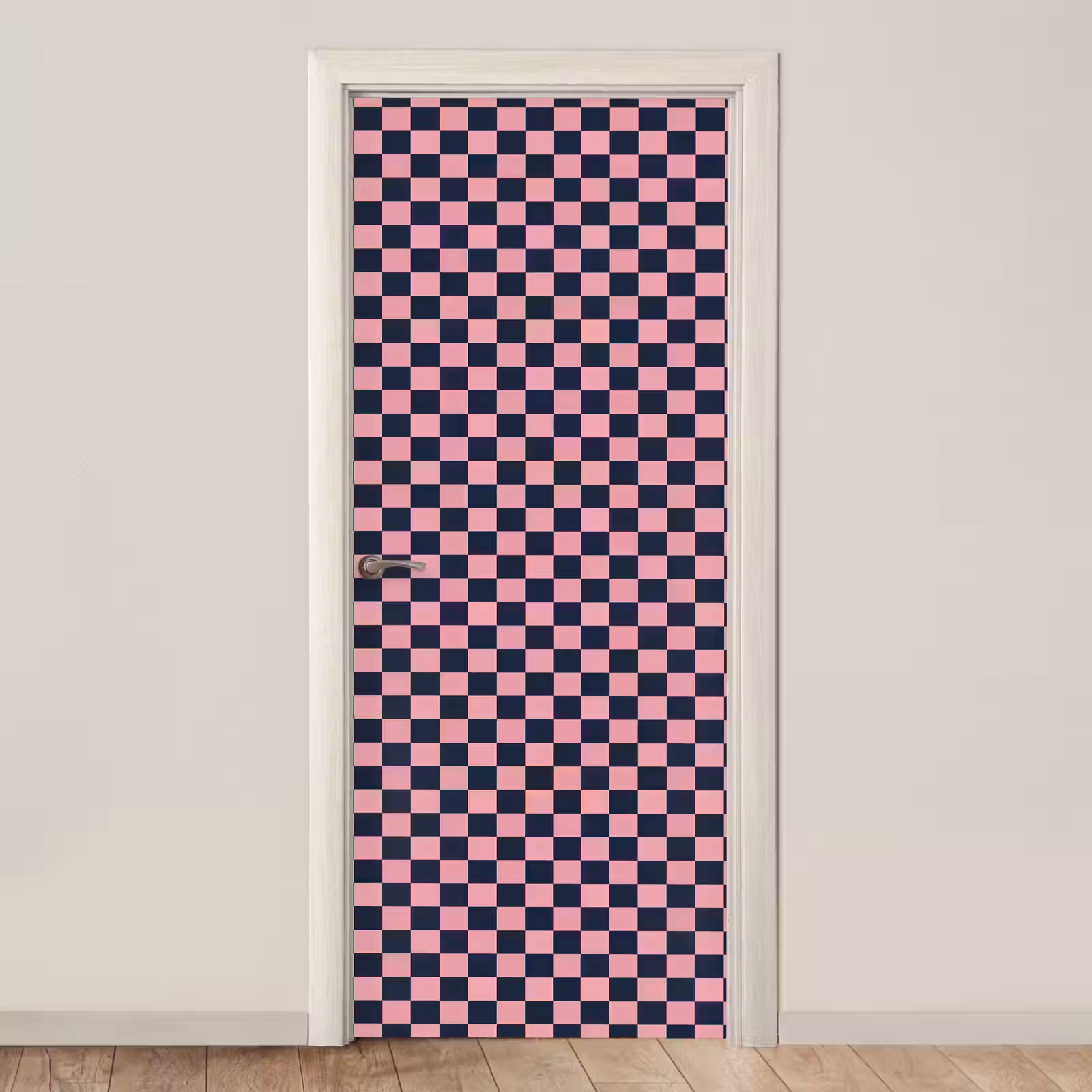 Deursticker - Traditioneel - Patroon - Blauw - Roze — 1