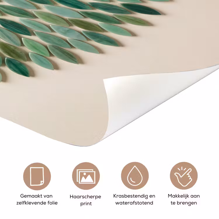 Deursticker - Patroon - Blad - Groen - Abstract — 3