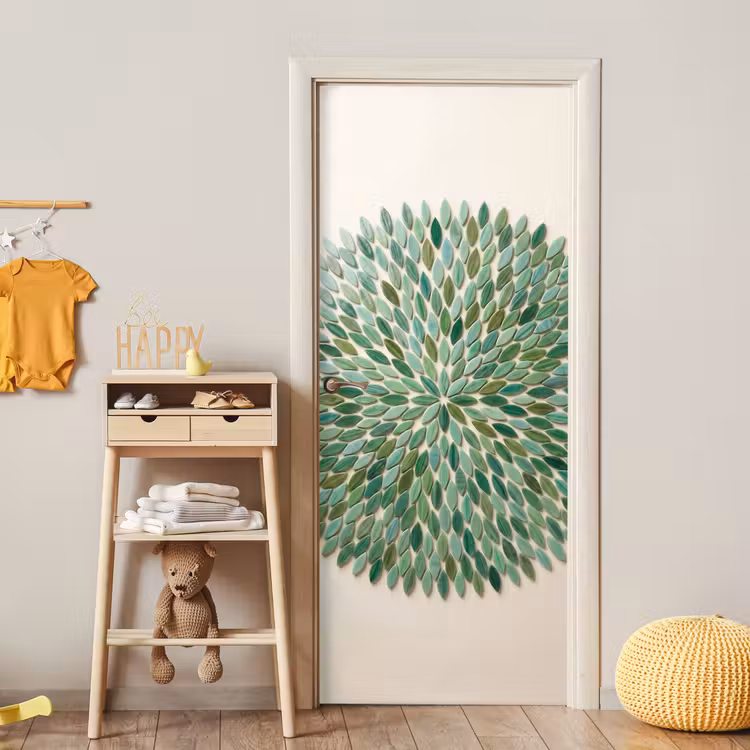Deursticker - Patroon - Blad - Groen - Abstract — 6