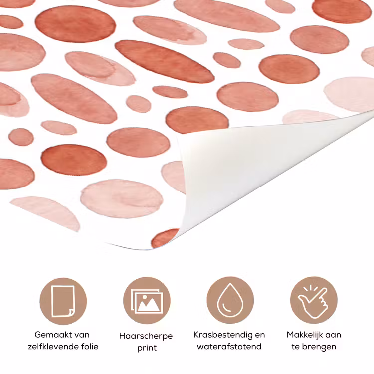 Deursticker - Patroon - Cirkels - Abstract - Modern - Rood — 3