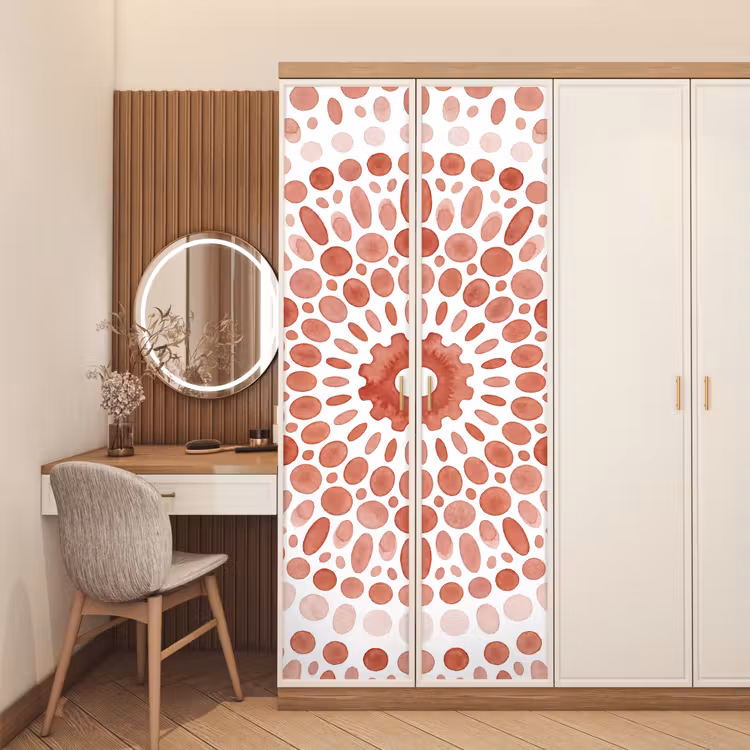 Deursticker - Patroon - Cirkels - Abstract - Modern - Rood — 5