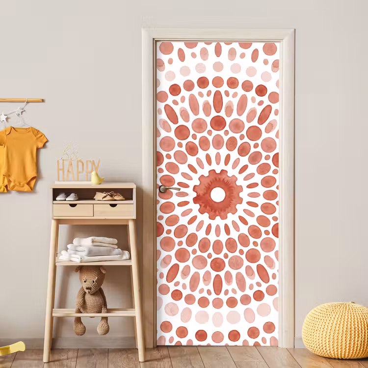 Deursticker - Patroon - Cirkels - Abstract - Modern - Rood — 6