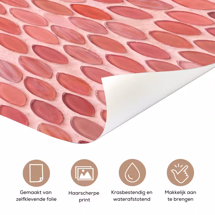 Deursticker - Patroon - Mozaïek - Ovaal - Abstract - Roze — 3