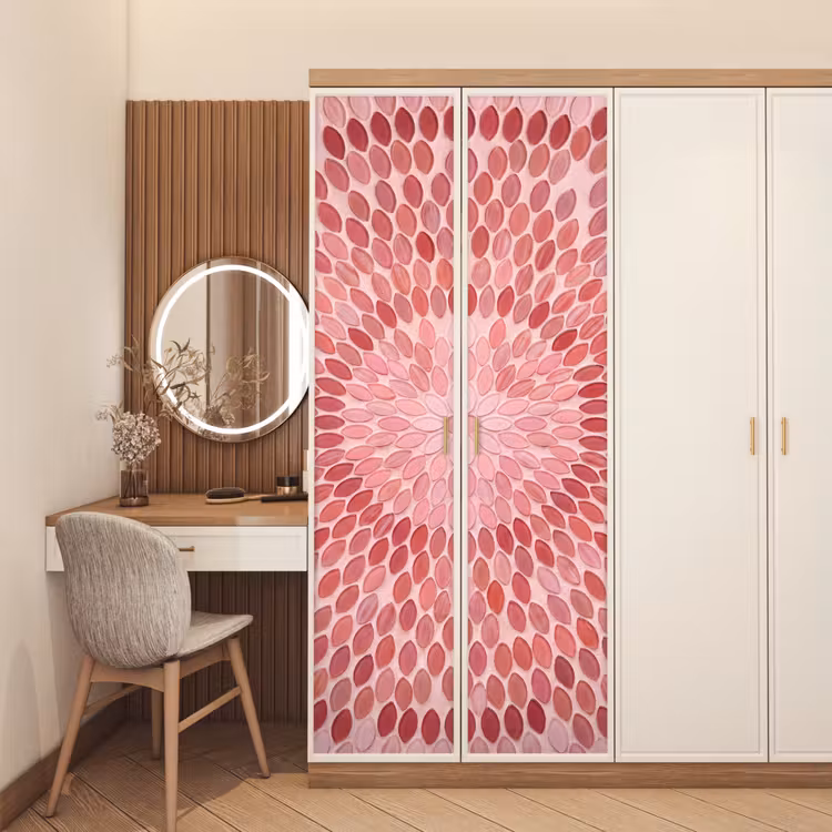 Deursticker - Patroon - Mozaïek - Ovaal - Abstract - Roze — 5