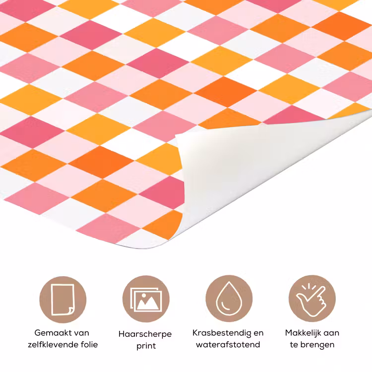 Deursticker - Patroon - Vierkant - Roze — 3