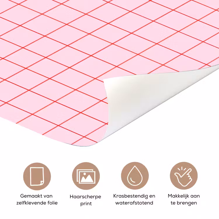 Deursticker - Raster - Patroon - Roze — 3