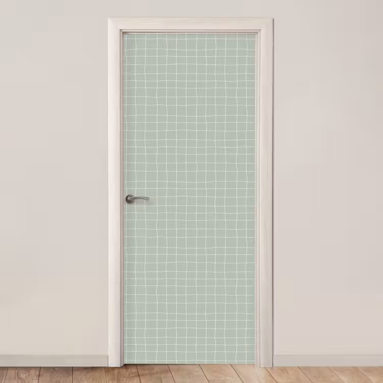 Deursticker - Ruitpatroon - Golvend - Groen — 1