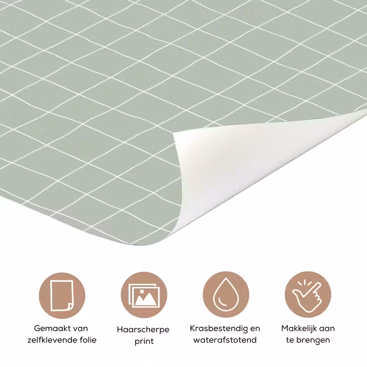 Deursticker - Ruitpatroon - Golvend - Groen — 3