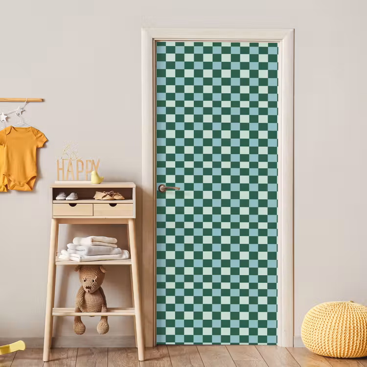 Deursticker - Schaakbord - Klassiek - Groen — 6