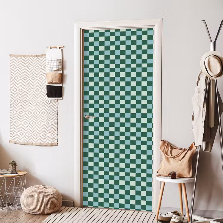 Deursticker - Schaakbord - Klassiek - Groen — 8