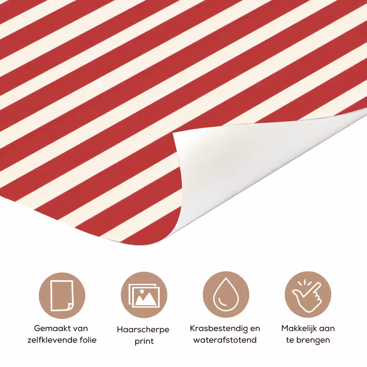 Deursticker - Strepen - Patroon - Rood — 3