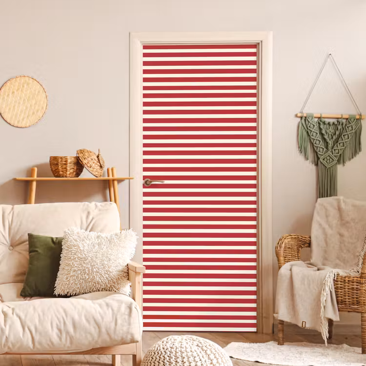 Deursticker - Strepen - Patroon - Rood — 4