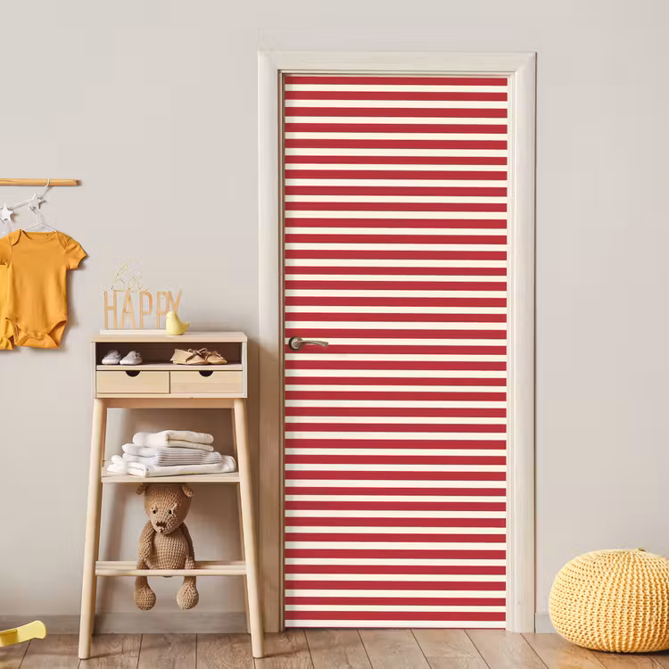 Deursticker - Strepen - Patroon - Rood — 6