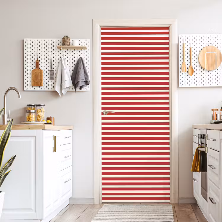 Deursticker - Strepen - Patroon - Rood — 7