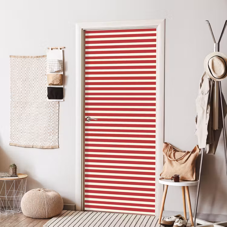 Deursticker - Strepen - Patroon - Rood — 8